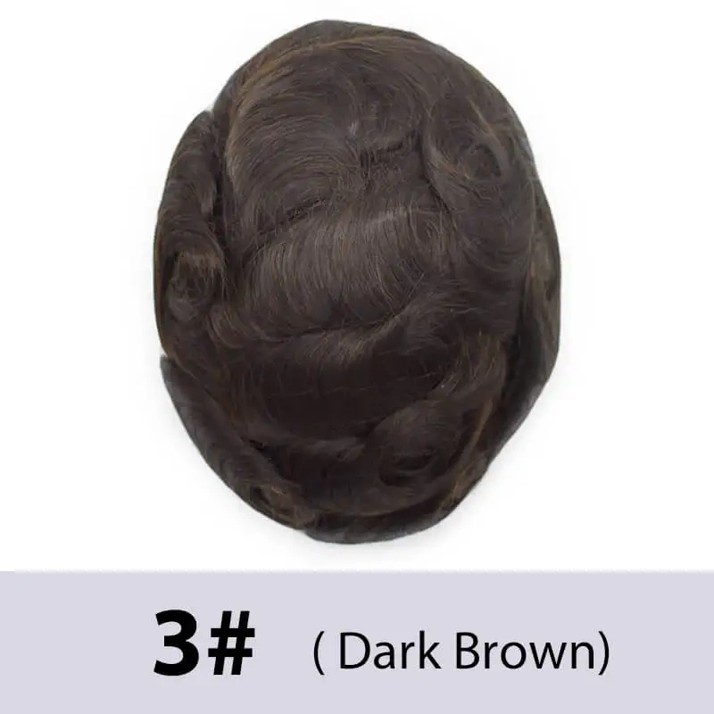 Men's Wigs Breathable French Lace & PU Male Hair Prosthesis Natural Remy Human Hair Pieces Men Wig Systems Unit Toupee For Men