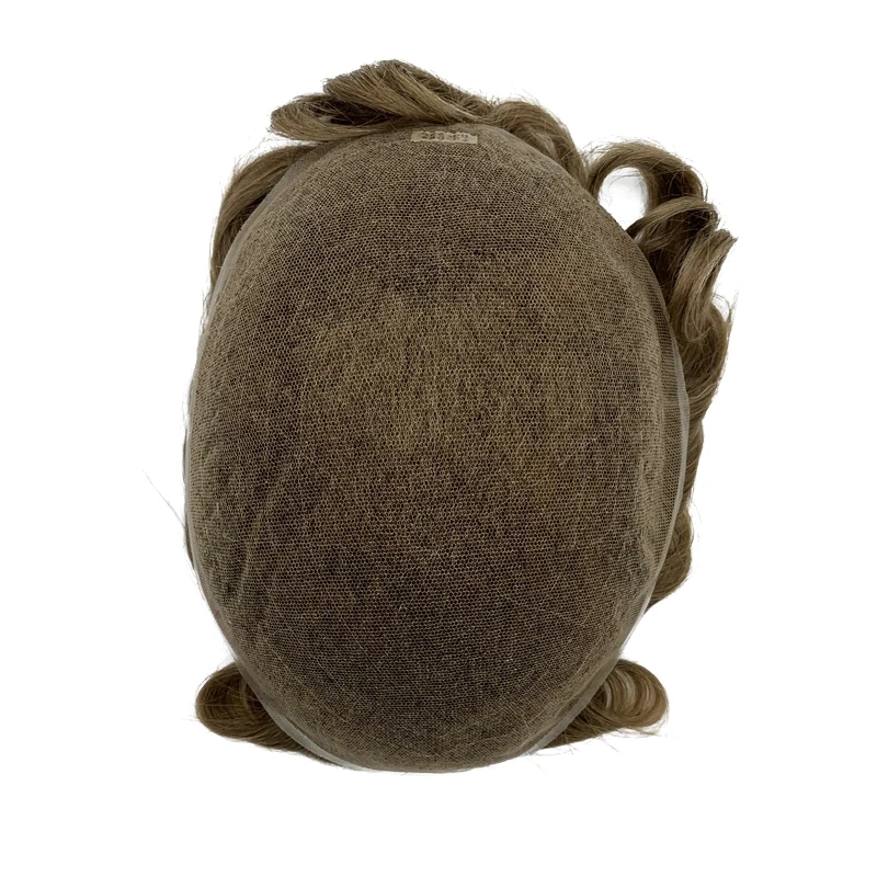 Hair Sock French Lace Bleach Knot Natural Hairline Mens Toupee Indian Human Hair Replacement Systems