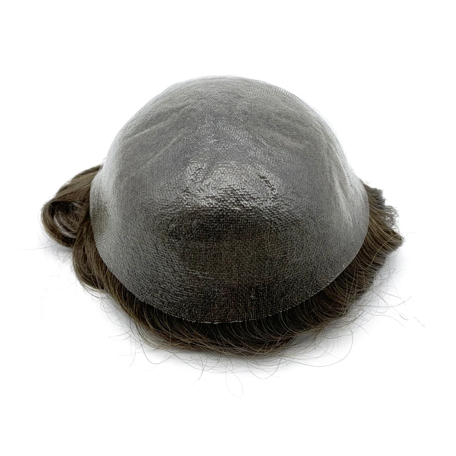 Men Hair System With Human Remy Hair Pieces Thin Skin Base Toupee With Various Colors