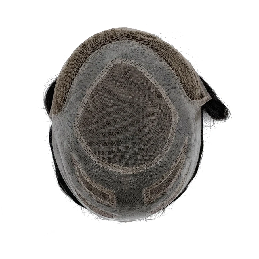 Men Hair Toupee Human Hair Top Mono Lace And Front Swiss Lace Wig Natural