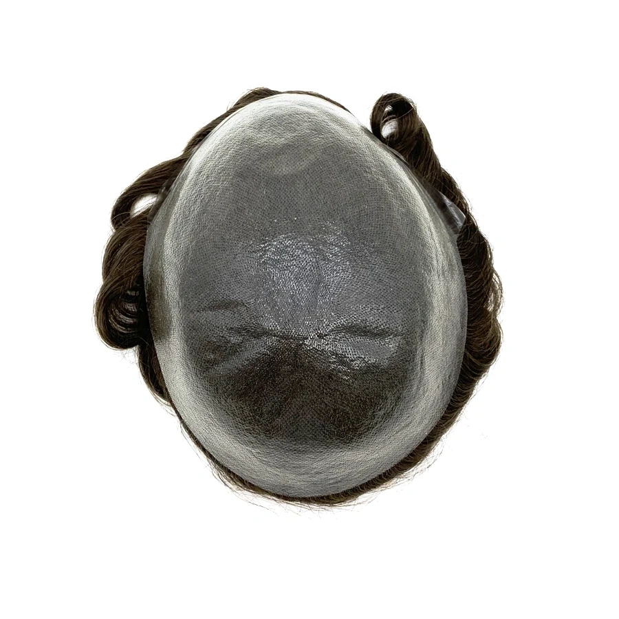 Men Hair System With Human Remy Hair Pieces Thin Skin Base Toupee With Various Colors