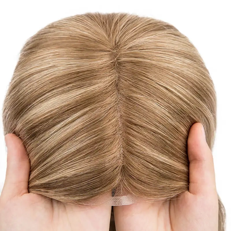 Mono Top Natural Hairline Human Hair Wigs For Women With French Lace Front 100% Real Human Hair Wig One Piece Long Straight Hair