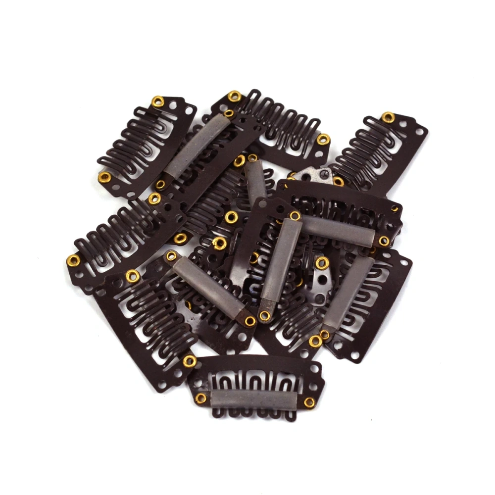 100 Pieces 28mm U-Shape Wig Comb Clips Extension Clips Snap Hair Extension Clips for Women