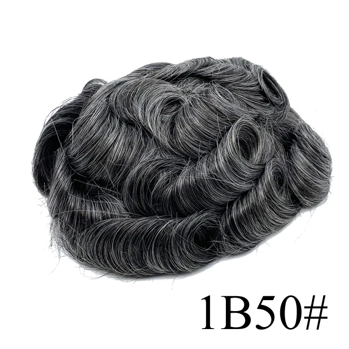 Hair Sock French Lace Bleach Knot Natural Hairline Mens Toupee Indian Human Hair Replacement Systems
