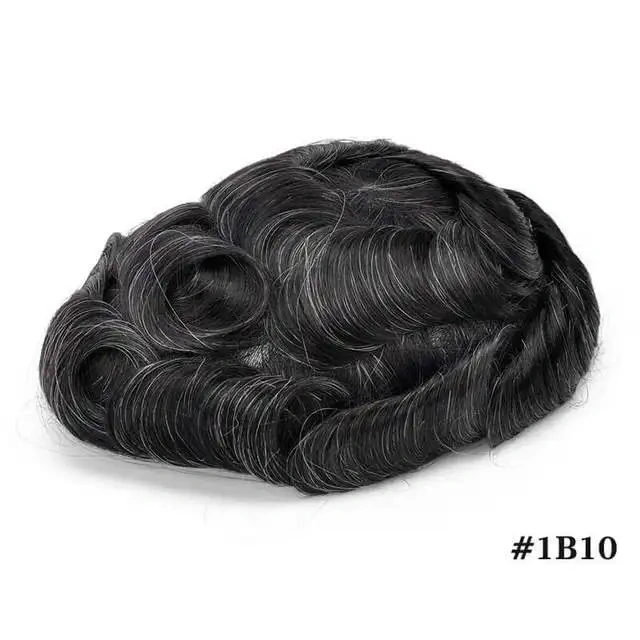 Men's Human Hair Prosthesis Frontal Swiss Lace NPU Man Toupee Indian Human Hair System Unit Lace NPU Wig Natural Human Hairpiece