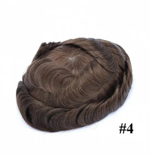 Men's Human Hair Prosthesis Frontal Swiss Lace NPU Man Toupee Indian Human Hair System Unit Lace NPU Wig Natural Human Hairpiece