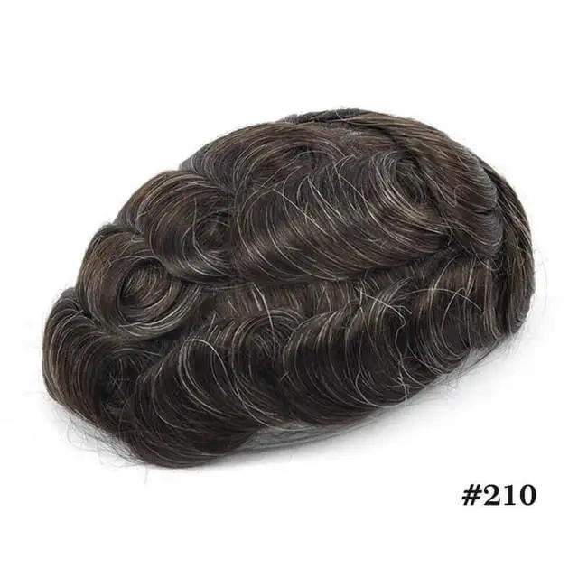 Men's Human Hair Prosthesis Frontal Swiss Lace NPU Man Toupee Indian Human Hair System Unit Lace NPU Wig Natural Human Hairpiece