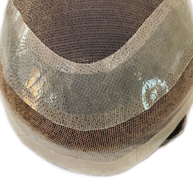 Men's Human Hair Prosthesis Frontal Swiss Lace NPU Man Toupee Indian Human Hair System Unit Lace NPU Wig Natural Human Hairpiece