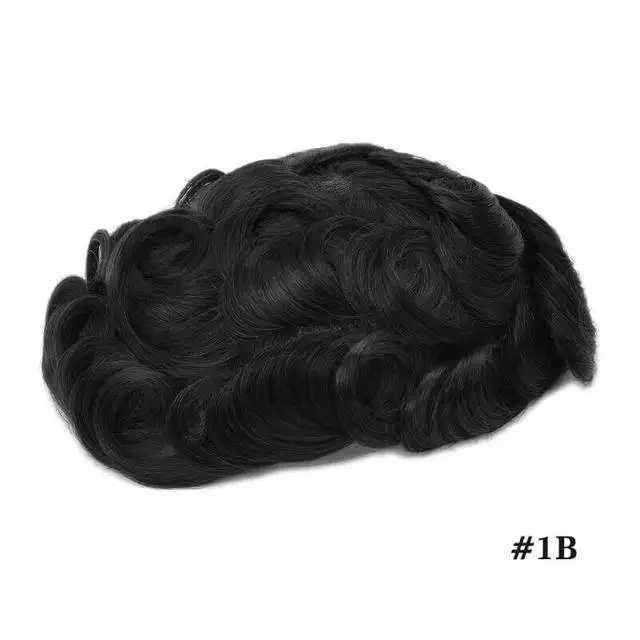 Men's Human Hair Prosthesis Frontal Swiss Lace NPU Man Toupee Indian Human Hair System Unit Lace NPU Wig Natural Human Hairpiece