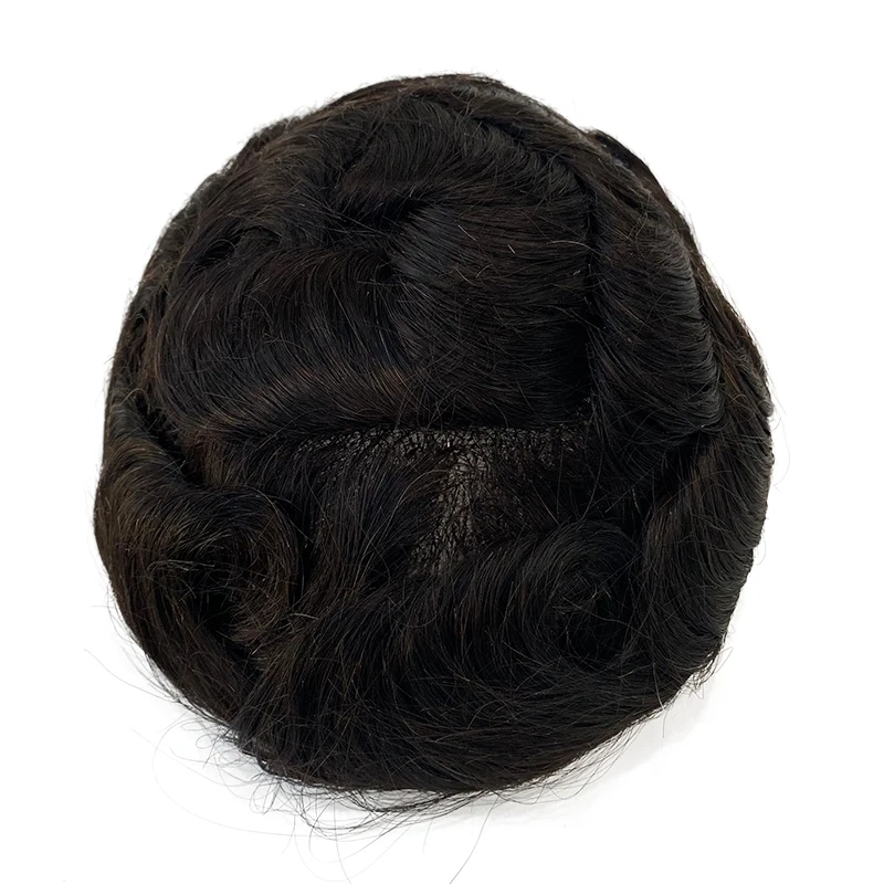 Men's Human Hair Prosthesis Frontal Swiss Lace NPU Man Toupee Indian Human Hair System Unit Lace NPU Wig Natural Human Hairpiece