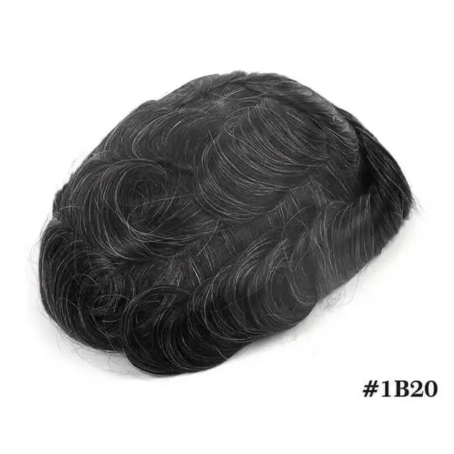 Men's Human Hair Prosthesis Frontal Swiss Lace NPU Man Toupee Indian Human Hair System Unit Lace NPU Wig Natural Human Hairpiece