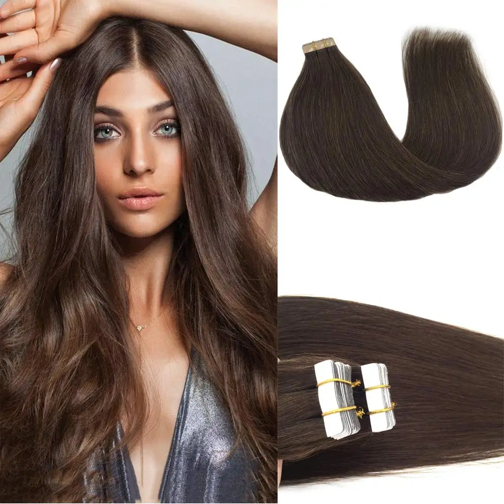 Tape Hair Extensions Human Hair Real Remy Tape in Hair Extension Seamless Skin For Salon High Quality Natural Hair Transplant