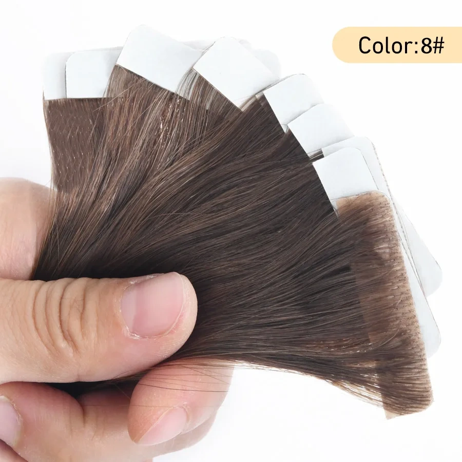 Neitsi PU Skin Weft Invisible Tape In Hair Extensions Natural Straight Human Hair 16" 20" 24" Seamless Adhesives Handtied Tape