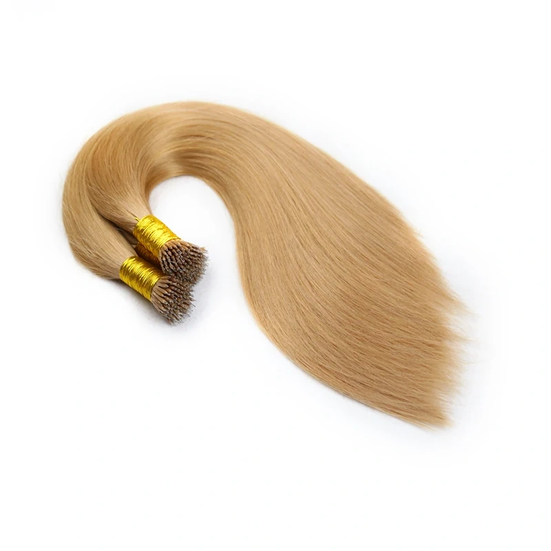 Nano Ring Hair Extensions Raw Virgin Hairpieces Natural Straight Pure Color Micro Bead Blonde Black Pre-bonded Fusion Hair