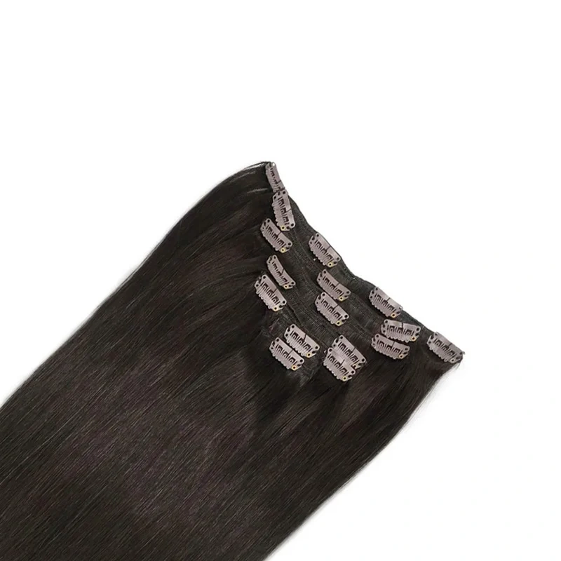 Clip In Human Hair Extensions Straight Remy Hair Natural Black to Light Brown Honey Ombre Hair Extensions With Clips 120G