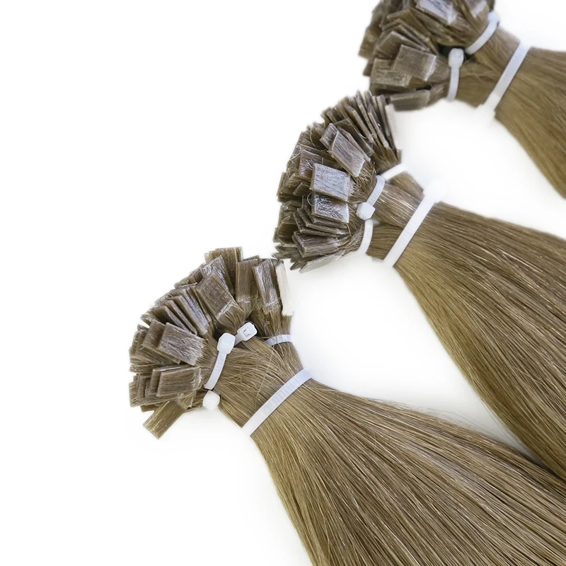 Flat Tip Hair Extensions Remy 100% Human Hairpieces Straight Keratin Tip Hair Extensions For Salon Pre Bonded Hairwigs