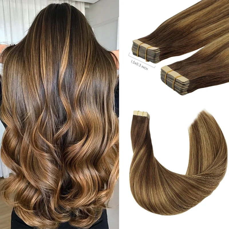 Tape Hair Extensions Human Hair Real Remy Tape in Hair Extension Seamless Skin For Salon High Quality Natural Hair Transplant