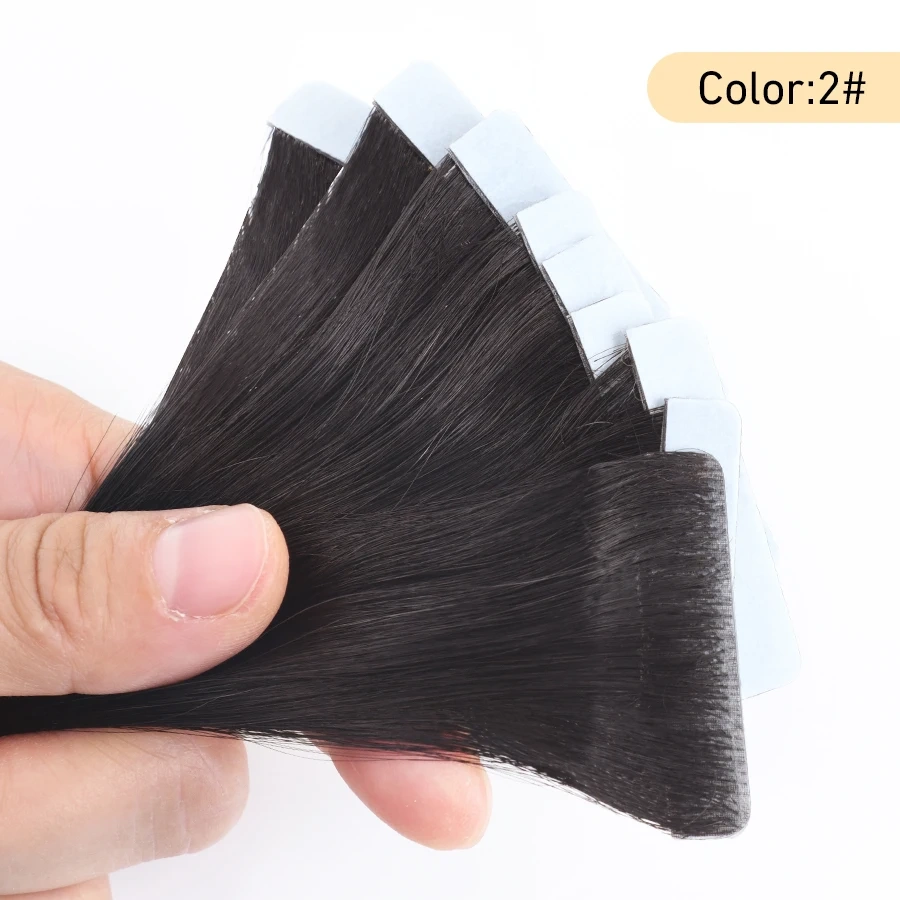 Neitsi PU Skin Weft Invisible Tape In Hair Extensions Natural Straight Human Hair 16" 20" 24" Seamless Adhesives Handtied Tape