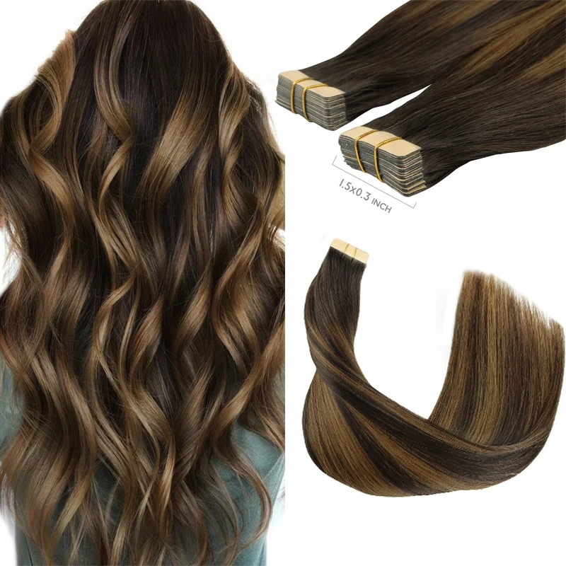 Tape Hair Extensions Human Hair Real Remy Tape in Hair Extension Seamless Skin For Salon High Quality Natural Hair Transplant