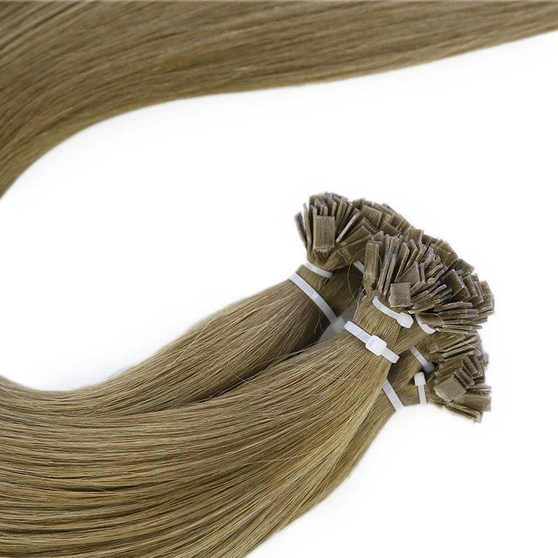 Flat Tip Hair Extensions Remy 100% Human Hairpieces Straight Keratin Tip Hair Extensions For Salon Pre Bonded Hairwigs