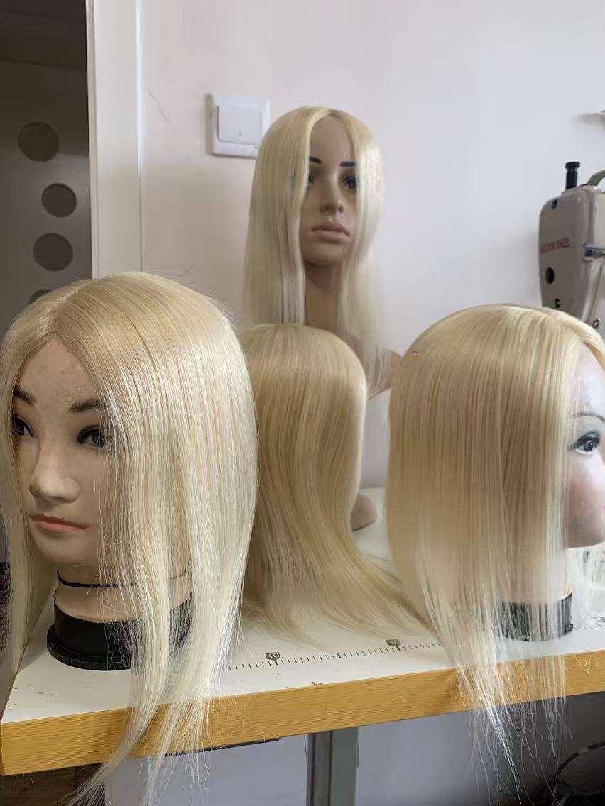 Silk Women Topper Pu Around Blond Color Invisible Hair knot