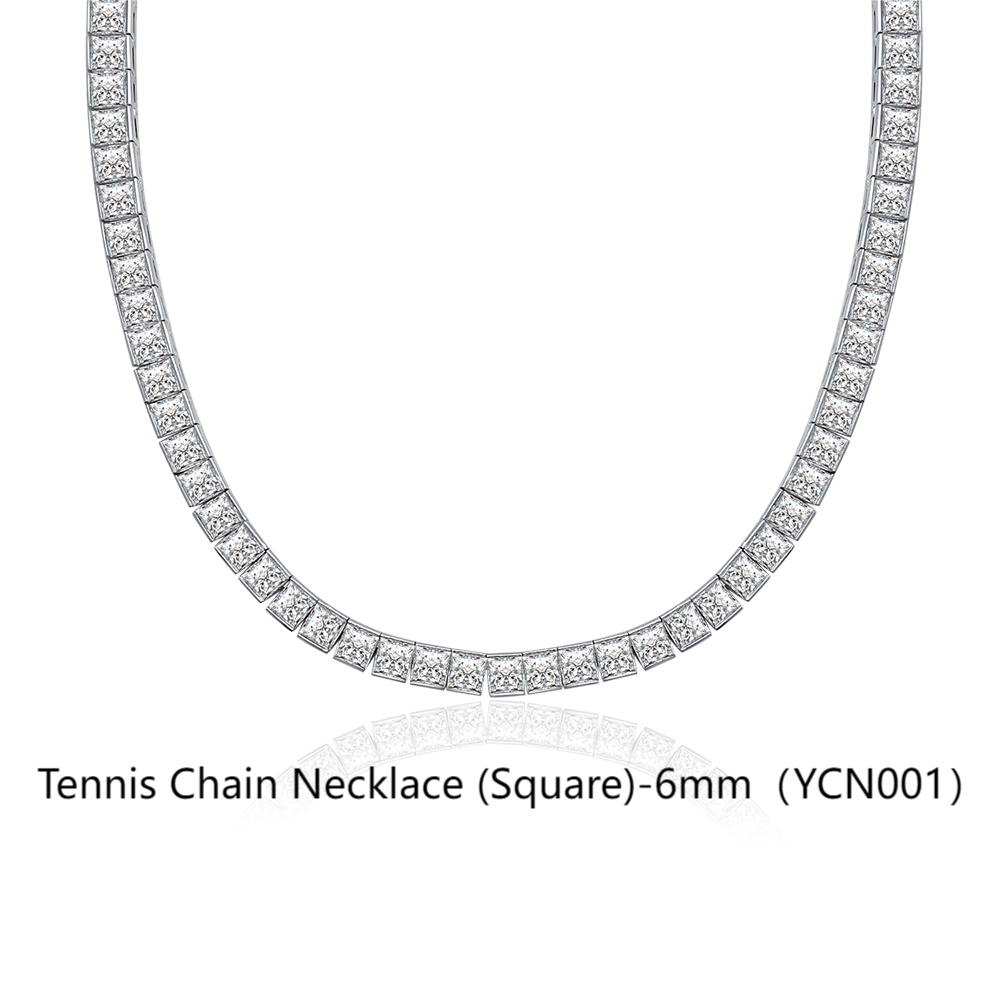 Tennis Chain Necklace (Square)-6mm