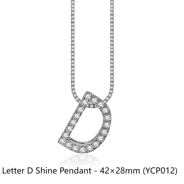 Letter D Shine Pendant - 42×28mm