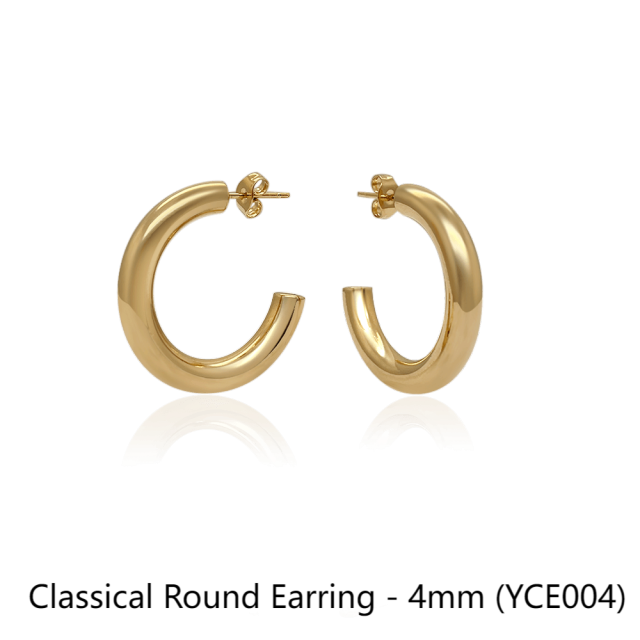 Classical Round Earring - 4mm