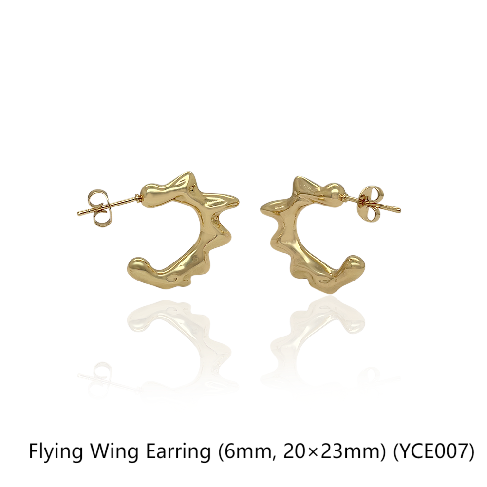 Flying Wing Earring (6mm, 20×23mm)