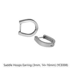 Saddle Hoops Earring (3mm, 14×16mm)