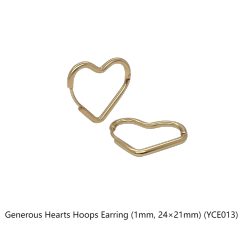 Generous Hearts Hoops Earring (1mm, 24×21mm)