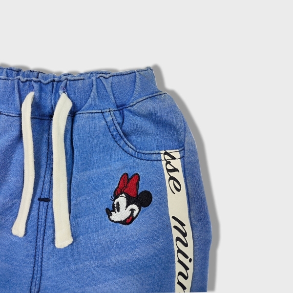 Knitted embroider denim pants