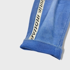 Knitted embroider denim pants