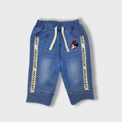 Knitted embroider denim pants