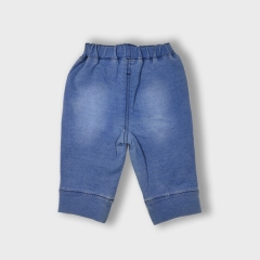 Knitted embroider denim pants