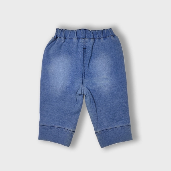 Knitted embroider denim pants