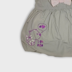 Embroider bubble jumper with bow