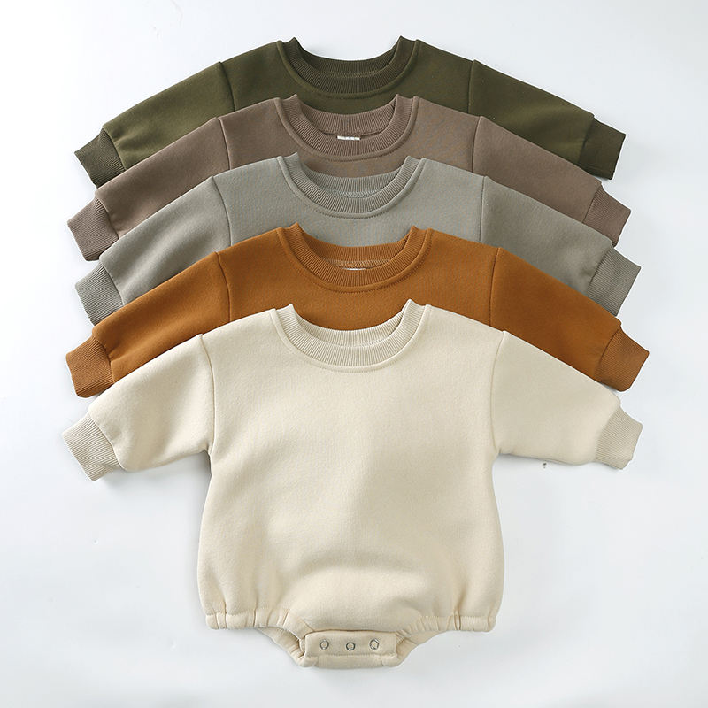 Winter new born baby  fleece cotton romper