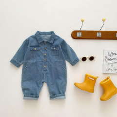 Long Sleeve Denim Jumpsuit
