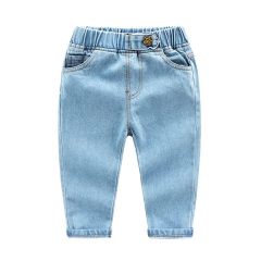 elastic slim denim pants
