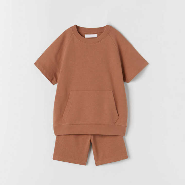 Cotton Short Sleeve Baby Oversized Tees and Shorts