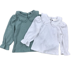 Girls Long Sleeve Tops solid color