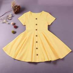 Yellow Short Sleeves Dress