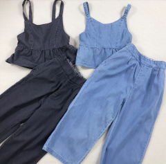 Water washed black light blue Girls  Jeans  Set