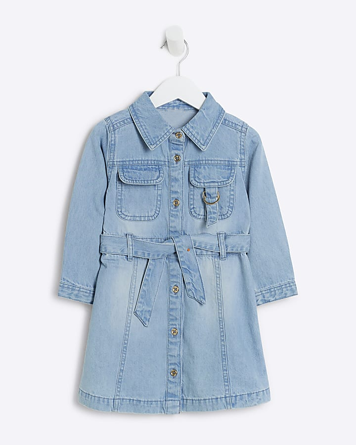 Denim blue shirt dress