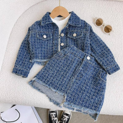 denim jacket and skirt two-piece set