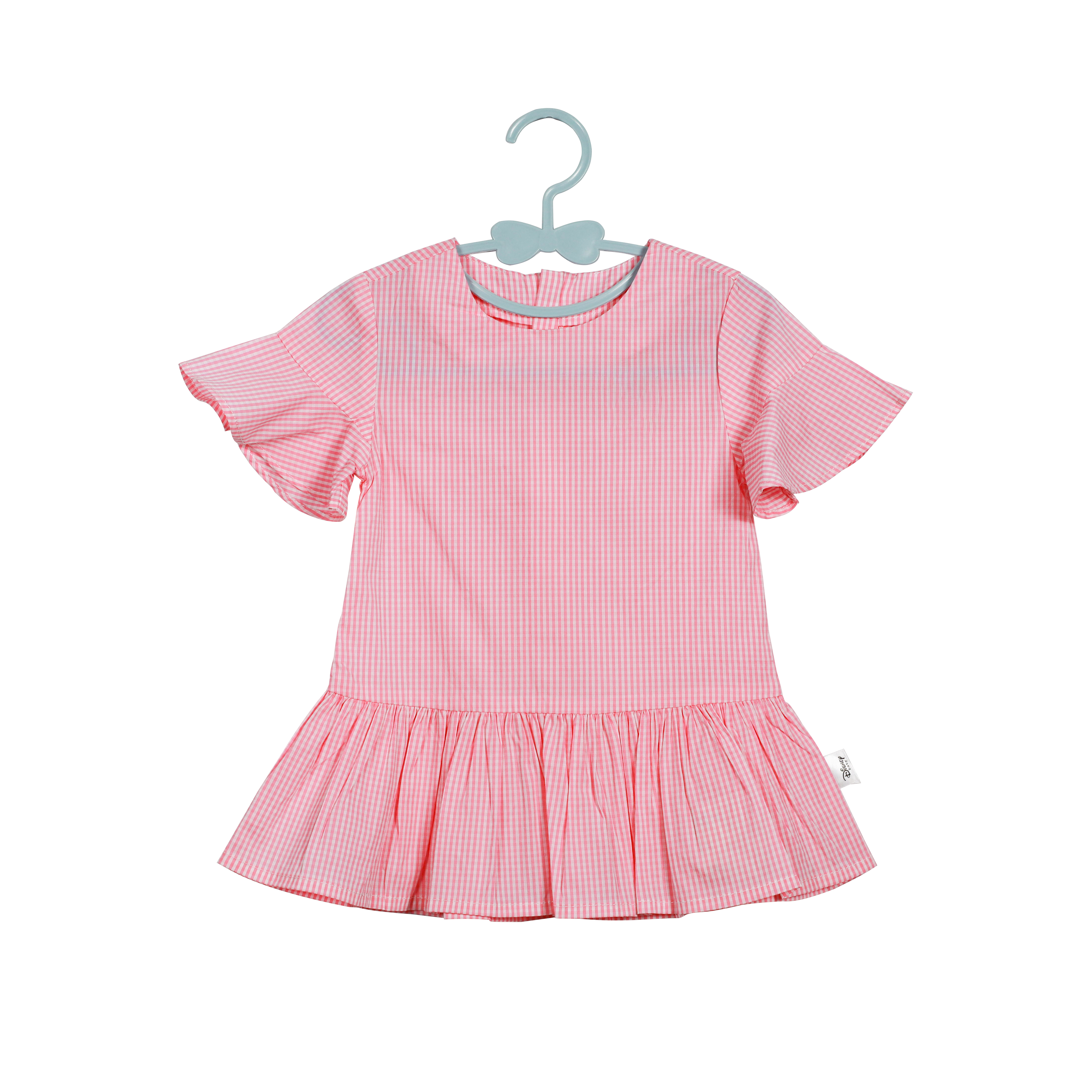 Fashion 100% Cotton Checked Dress for Girls, Stylish and Comfortable