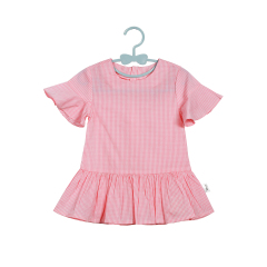 Fashion 100% Cotton Checked Dress for Girls, Stylish and Comfortable