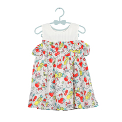 Fashion Round Collar Sleeveless Print Jumper for Girls