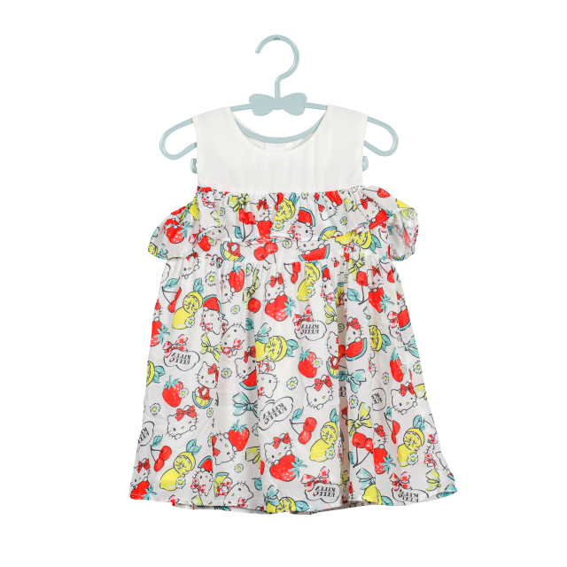 Fashion Round Collar Sleeveless Print Jumper for Girls